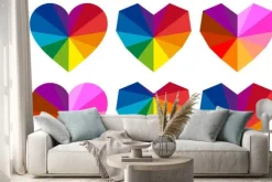 Naklejka: Kolorowe serca, wektor zestaw
