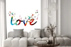 Naklejka: Kolorowe tło wektor z kolibry miłość