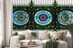 Naklejka: Kolorowe witraże w stylu secesyjnym