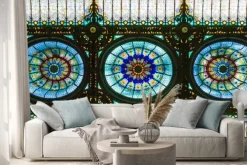 Naklejka: Kolorowe witraże w stylu secesyjnym