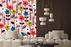 Naklejka: Kolorowy abstrakcyjny wzór kwiatowy