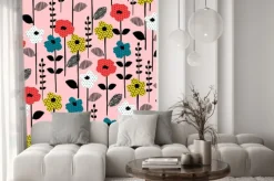 Naklejka: Kolorowy abstrakcyjny wzór kwiatowy