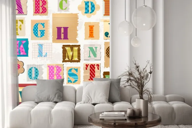 Naklejka: Kolorowy alfabet dla dzieci