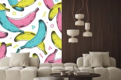 Naklejka: Kolorowy bananowy wzór