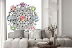 Naklejka: Kolorowy okrągły wzór mandali