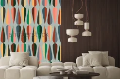 Naklejka: Kolorowy wzór z kroplami w stylu retro