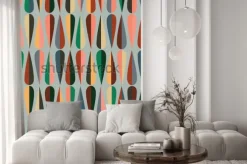 Naklejka: Kolorowy wzór z kroplami w stylu retro