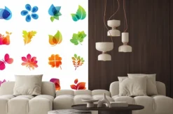 Naklejka: Kolorowy zestaw ikon charakter