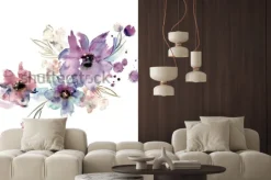 Naklejka: Kompozycja kwiatowa w stylu rozmytej akwareli