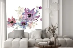 Naklejka: Kompozycja kwiatowa w stylu rozmytej akwareli