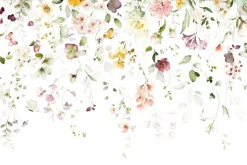 Naklejka: Kompozycja kwiatowa z wiszących ogrodowych kwiatów