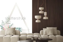 Naklejka: Kompozycja kwiatowa z trójkątną ramą