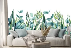 Naklejka: Kompozycja roślinna z gałązkami eukaliptusa