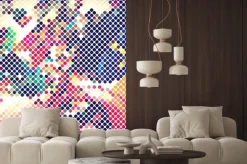 Naklejka: Kompozycja z kolorowych pikseli