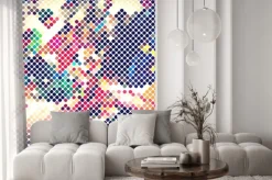 Naklejka: Kompozycja z kolorowych pikseli