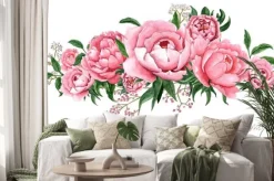 Naklejka: Kompozycja z różowych piwonii