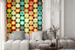 Naklejka: Komórki bez szwu wielokolorowe