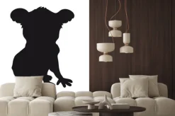 Naklejka: Konstrukcja koala czarna sylwetka fajne komiks posiedzenie zarys