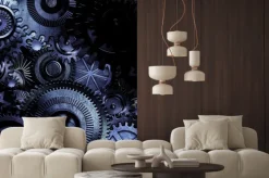 Naklejka: Konstrukcja z zębatymi kołami