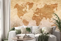 Naklejka: Kontynenty na starej mapie