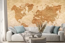 Naklejka: Kontynenty na starej mapie