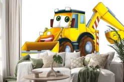 Naklejka: Koparka z bajki dla dzieci