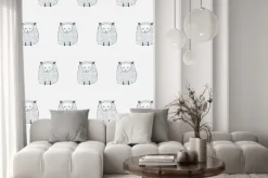 Naklejka: Koty szwu. tło zwierzę. ilustracji wektorowych