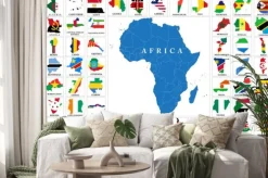 Naklejka: Kraje afryki flaga mapy
