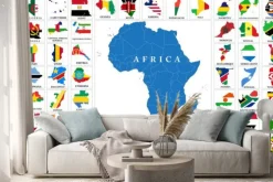 Naklejka: Kraje afryki flaga mapy
