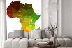 Naklejka: Kraje afryki na mapie