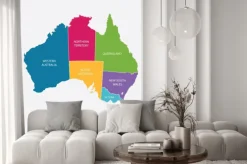 Naklejka: Kraje australii na mapie