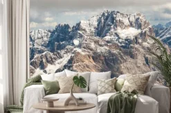 Naklejka: Krajobraz z dolomitami w śniegu