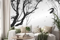 Naklejka: Krajobraz z latania sowy