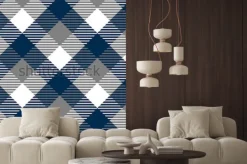 Naklejka: Kratkę bawełniany materiał w kratkę bezszwowe wzór tkaniny w