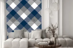 Naklejka: Kratkę bawełniany materiał w kratkę bezszwowe wzór tkaniny w