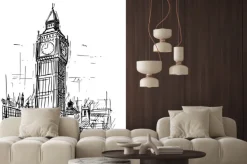 Naklejka: Kreskówki nakreślenie rysunkowa ilustracja westminister pałac,