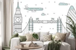 Naklejka: Kreskówkowa panorama londynu