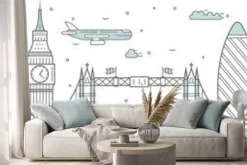 Naklejka: Kreskówkowa panorama londynu