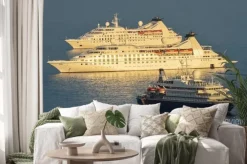 Naklejka: Kreuzfahrtschiffe vor dubrownik vor anker