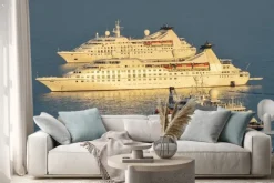 Naklejka: Kreuzfahrtschiffe vor dubrownik vor anker