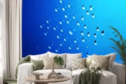 Naklejka: Krople wody w snowflake kształt / boże narodzenie i zima deseń