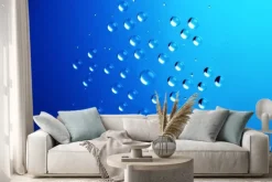 Naklejka: Krople wody w snowflake kształt / boże narodzenie i zima deseń