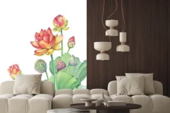 Naklejka: Kwiat lotosu na akwareli