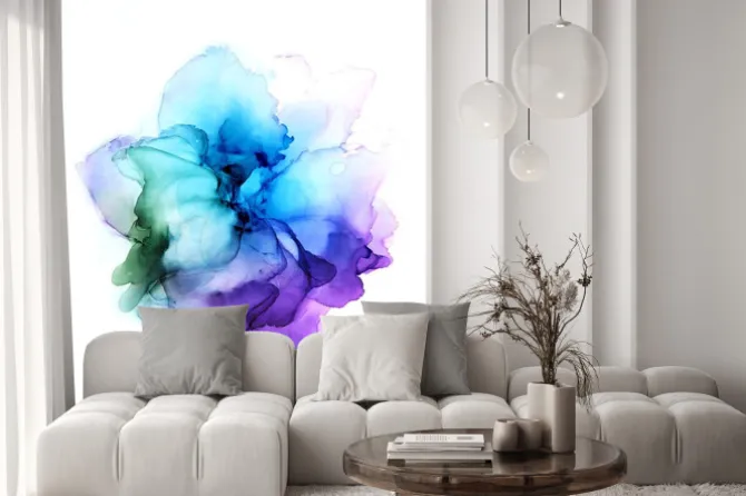 Naklejka: Kwiat na akwareli