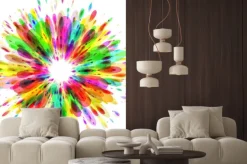 Naklejka: Kwiat z abstrakcyjnych barw