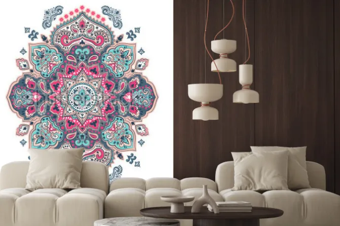 Naklejka: Kwiatowy etniczny ornament