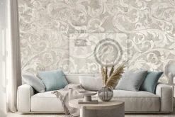 Naklejka: Kwiatowy minimalistyczny wzór w beżach