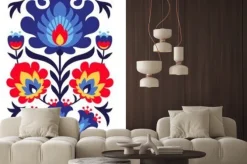 Naklejka: Kwiatowy ornament w stylu folk