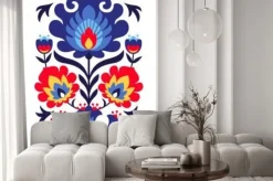 Naklejka: Kwiatowy ornament w stylu folk