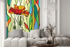 Naklejka: Kwiatowy witraże